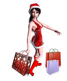 Girl with gift bags