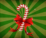 Grunge christmas candy cane with bow
