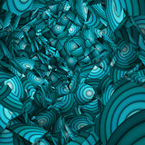 blue concentric 3d abstract shape interior fragmented