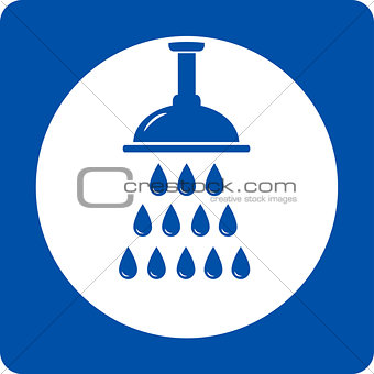 blue shower head icon