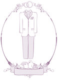 Wedding groom suit in frame