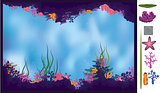 Vector illustration of underwater cave