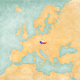 Map of Europe - Czech Republic (Vintage Series)