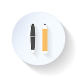 Pen and pencil flat icon