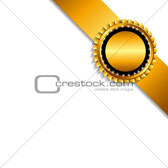 Label with Ribbon Isolated on White Background Vector Illustrati