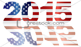 2015 USA Flag Numbers Outline Illustration