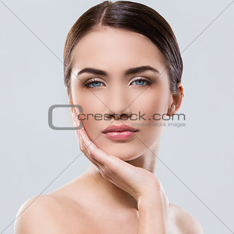 Attractive woman with beautiful face