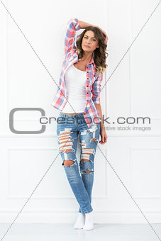 Lifestyle. Beautiful girl in jeans