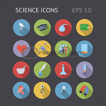 Flat Icons For Science