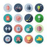 Flat Design Icons For Sport and Fitness
