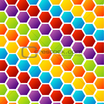 Background with colorful hexagon