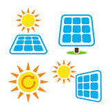 Solar panel - eco eergy icons set