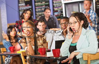 Talkative Woman in Cafe