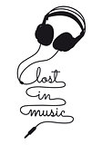 lost in music, vector headphone