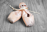 Old used  ballet pointe shoes