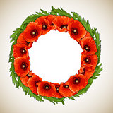Wreath of Red Poppies