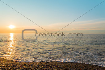 Ocean shore at sunrise