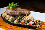 beef with risotto
