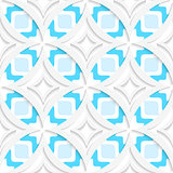 White pointy rhombuses with blue flat seamless