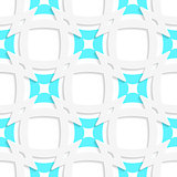 White pointy squares with blue inner part seamless