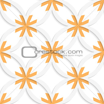 White vertical pointy squares with orange layering seamless