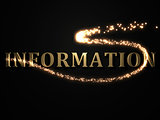 INFORMATION- 3d inscription with luminous line with spark