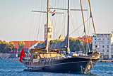 Sailboat in town of Zadar