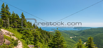 Panoramic view of canyon and coastline
