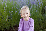 boy at lavender field