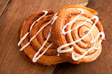 Freshly baked flaky Danish pastries