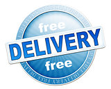free delivery button blue