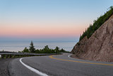 Cabot Trail Highway at dusk 