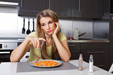 Young woman keeping a diet