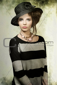 fashion woman with hat 