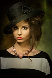 fashion female with elegant hat 