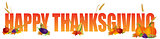 Happy Thanksgiving Text with Fruits and Vegetable Illustration