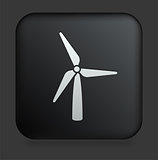 Wind Turbine Icon on Square Black Internet Button