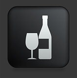 Champagne Icon on Square Black Internet Button