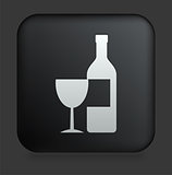 Champagne Icon on Square Black Internet Button