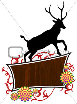 Deer with abstract frame background