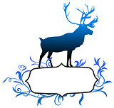 Deer with abstract frame background