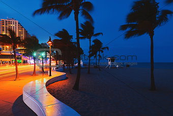 Fort Lauderdale Beach blvd. at night