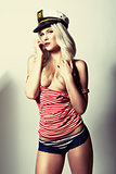 glamour girl with sailor cap