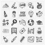 doodle back to school icon set