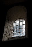 old castle window in darkness