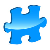 Blue puzzle 3d pie vector icon
