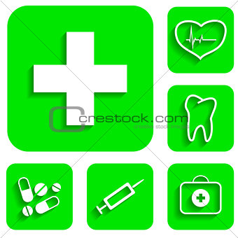 Medicine icons set