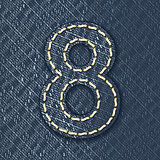 Number 8 made from jeans fabric
