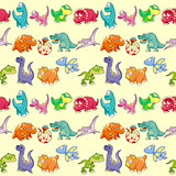 Group of funny dinosaurs with background. 