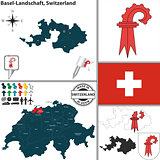Map of Basel-Landschaft, Switzerland